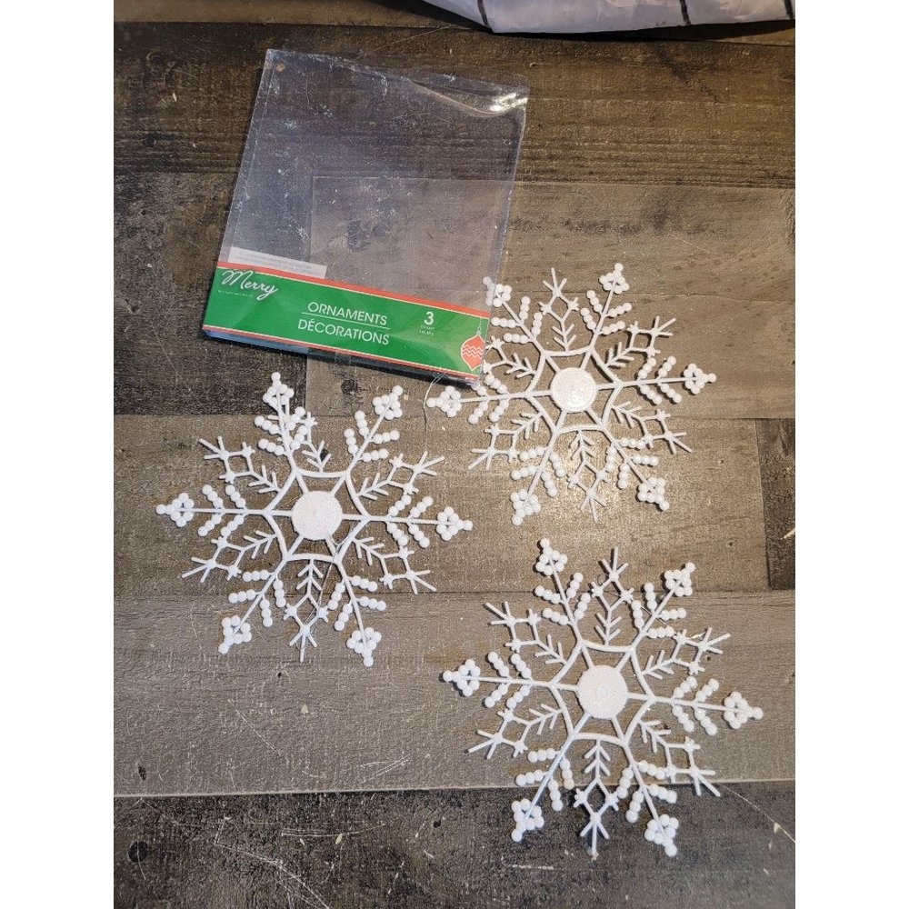 Christmas house white glitter ornaments set Decor Xmas‎
